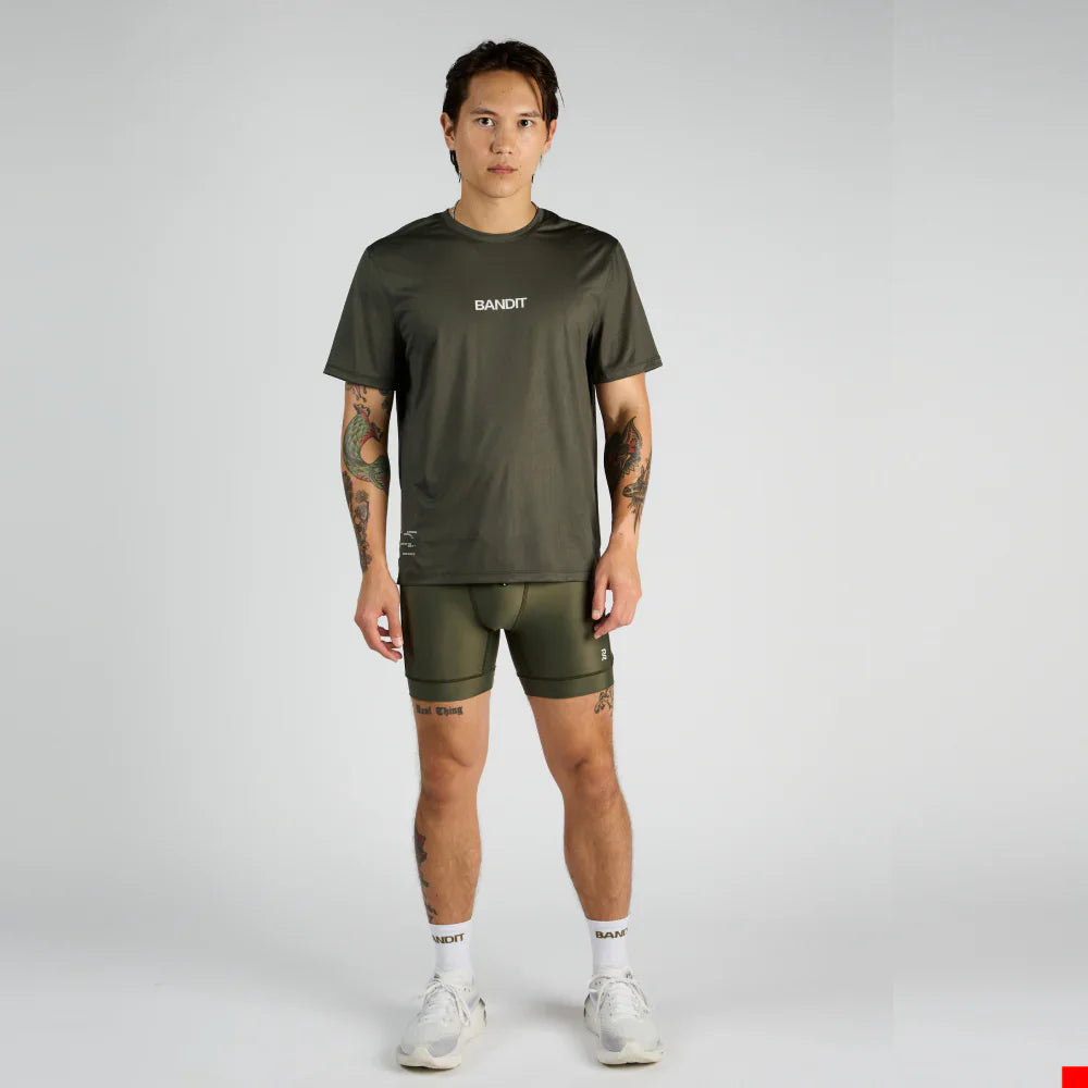 Bandit Drift "Into the Distance" Performance Tee - Olive